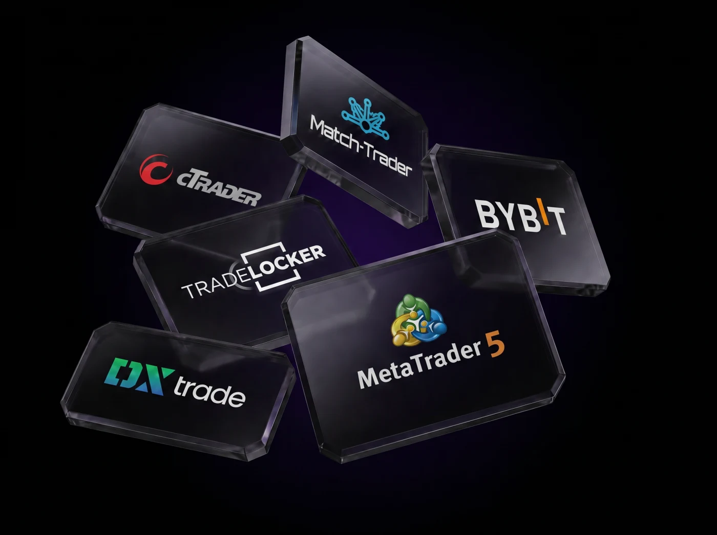Major trading platforms - MetaTrader 5, TradeLocker, Bybit, cTrader and Match-Trader